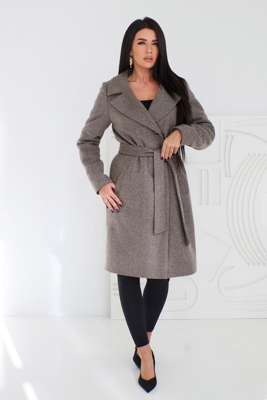 Płaszcz wełniany Sofia - brązowy beż