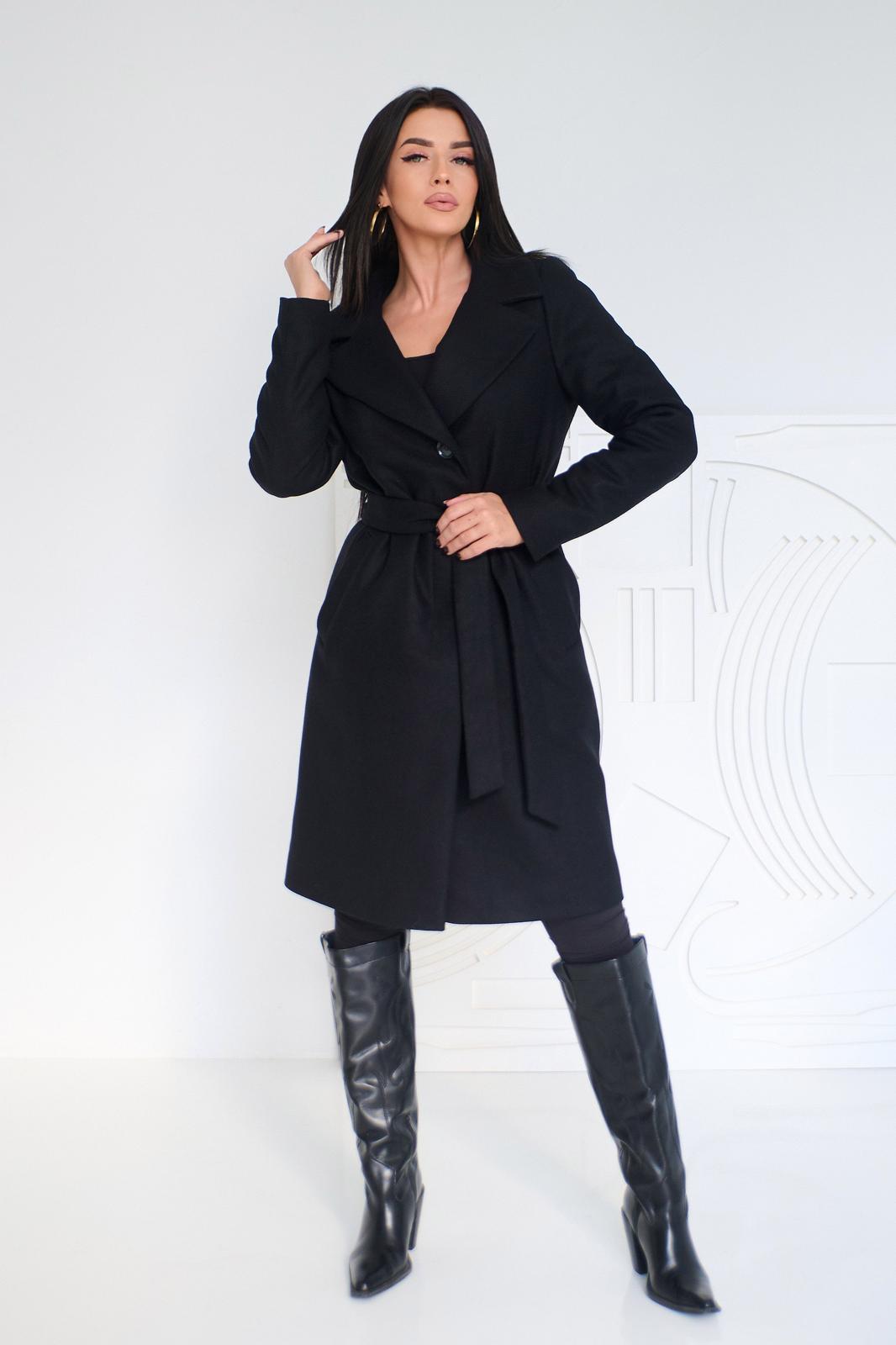 Płaszcz wełniany Sofia - czarny